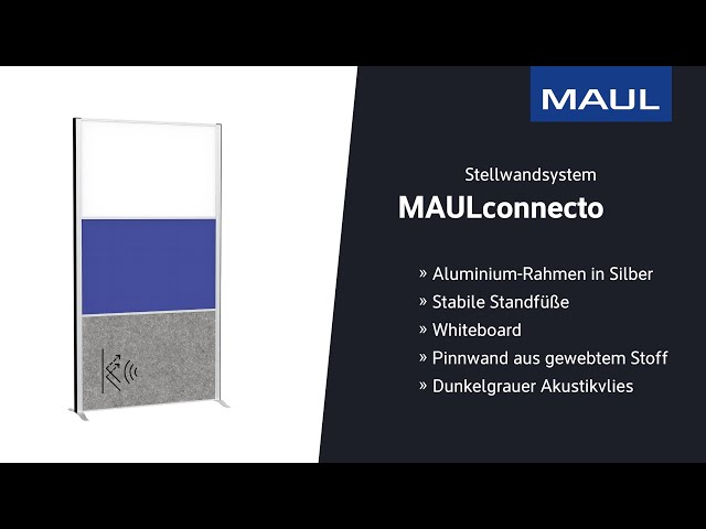 Vidéo teaser pour Stellwandsystem MAULconnecto - Whiteboard, Pinnwand aus Stoff, dunkelgrauer Akustikvlies - 9651695