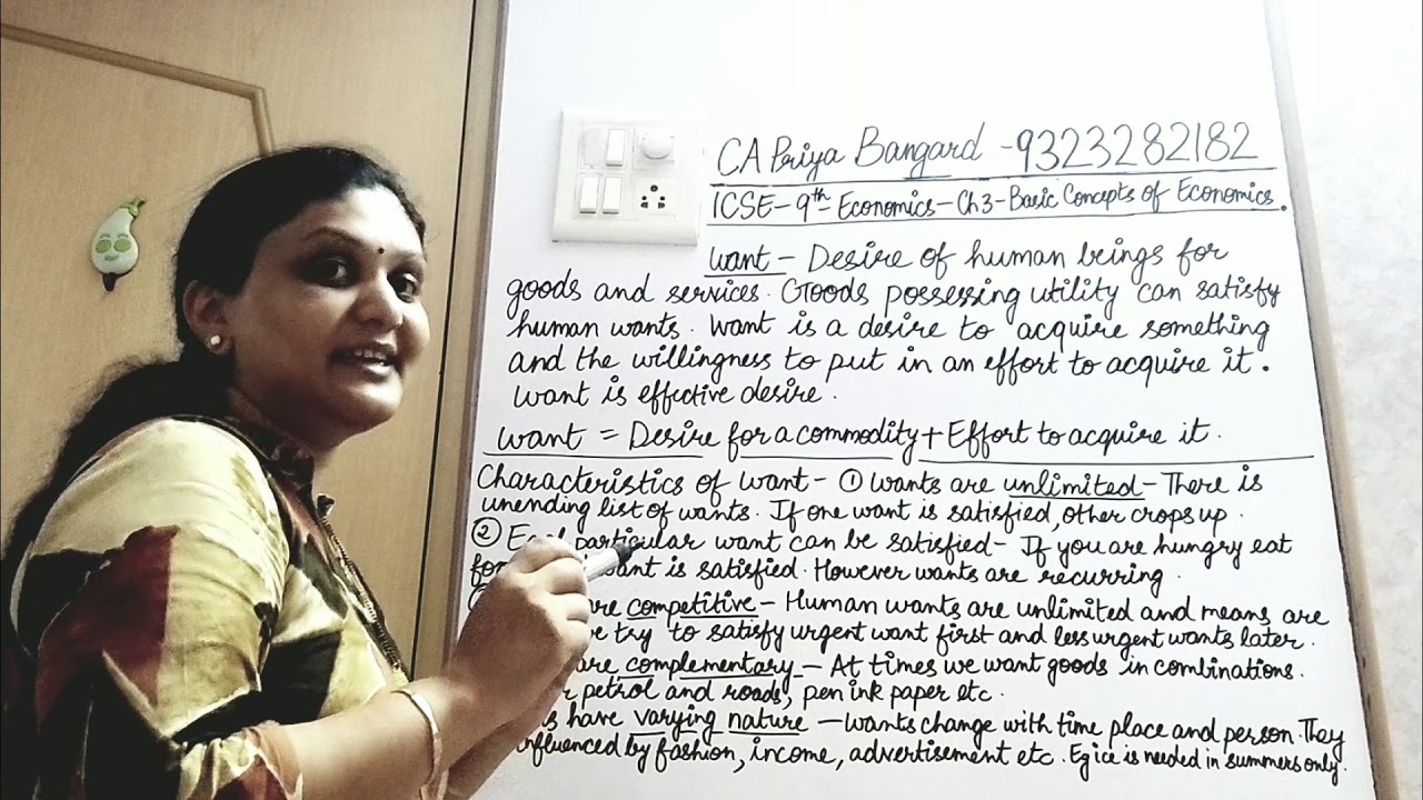 1 Want and Its Characteristics (ICSE Economics Class IX Chapter 3 : Basic Concept of Economics)