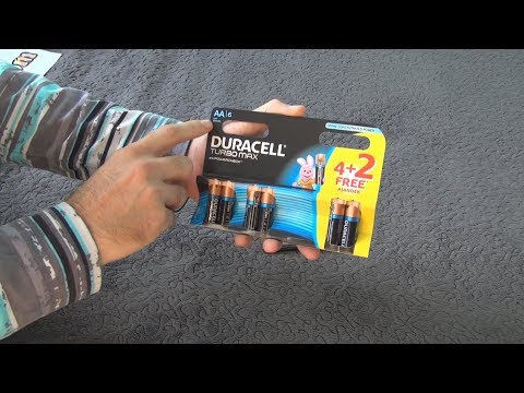 Unboxing and test of Duracell Turbo Max AA 6 Batteries with PowerCheck