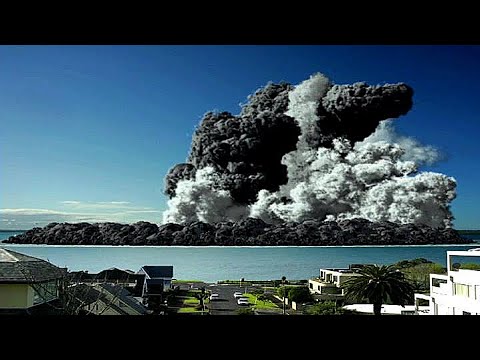 ERUPTION OF A SUBMARINE VOLCANO (Simulation) - New Zealand  (Please Read Description)