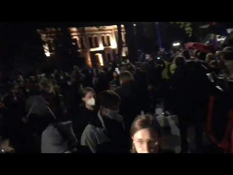 Demonstration at Poland Law and Justice Party offices after abortion ruling | AFP