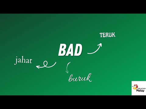 LEARN MALAY - Malay words that mean BAD