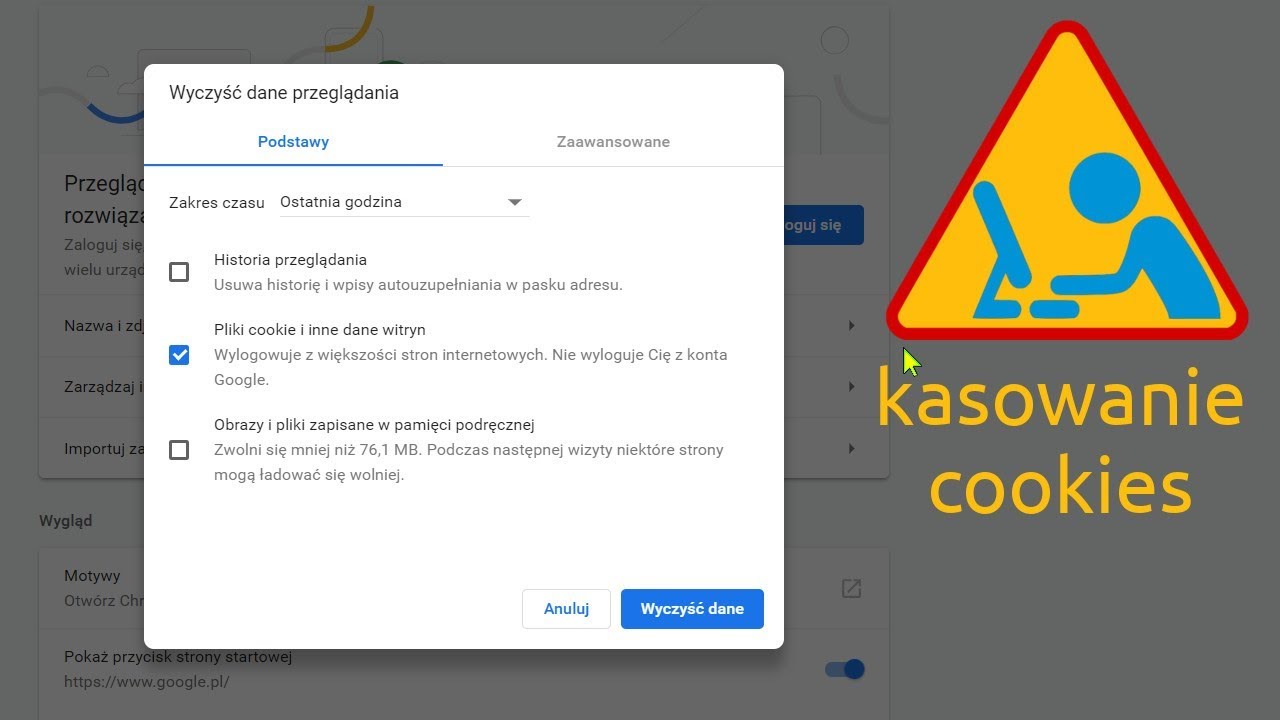 Google Chrome - usuwanie ciasteczek (cookies) 2018