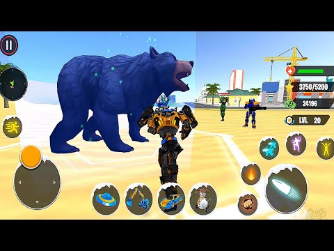 Red Heavy Excavator Robot: Snow Robot Construction Games | Android iOS Gameplay