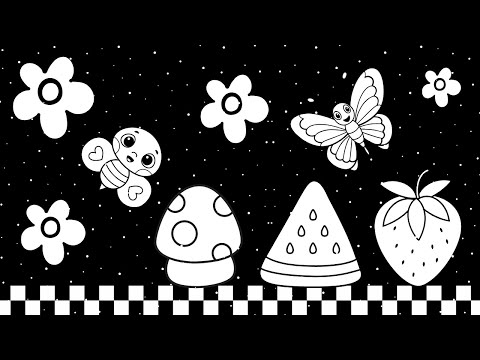 Baby Sensory Video - Black And White Baby Stimulation - Sensory Videos For Babies - Calm Music