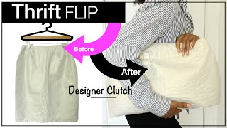 I Made Myself A Designer Slouchy Clutch Bag Refashioned From A Thrifted Skirt