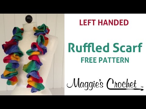 Starbella Strata Ruffled Scarf Free Crochet Pattern - Left Handed