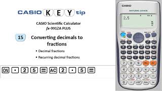CASIO fx-991ZA PLUS: #15 Converting Decimals to Fractions