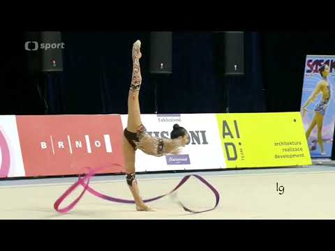 Elina Valieva Ribbon Final Grand Prix Brno 2017