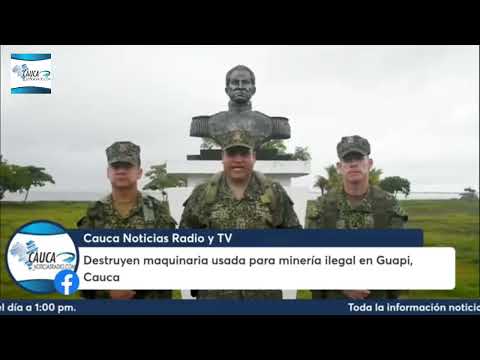 Destruyen maquinaria usada para minería ilegal en Guapi, Cauca
