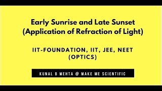 Atmospheric Refraction : Early sunrise and Late sunset