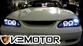 K2 MOTOR INSTALLATION VIDEO: 1994-1998 FORD MUSTANG 1-PIECE PROJECTOR HEADLIGHTS