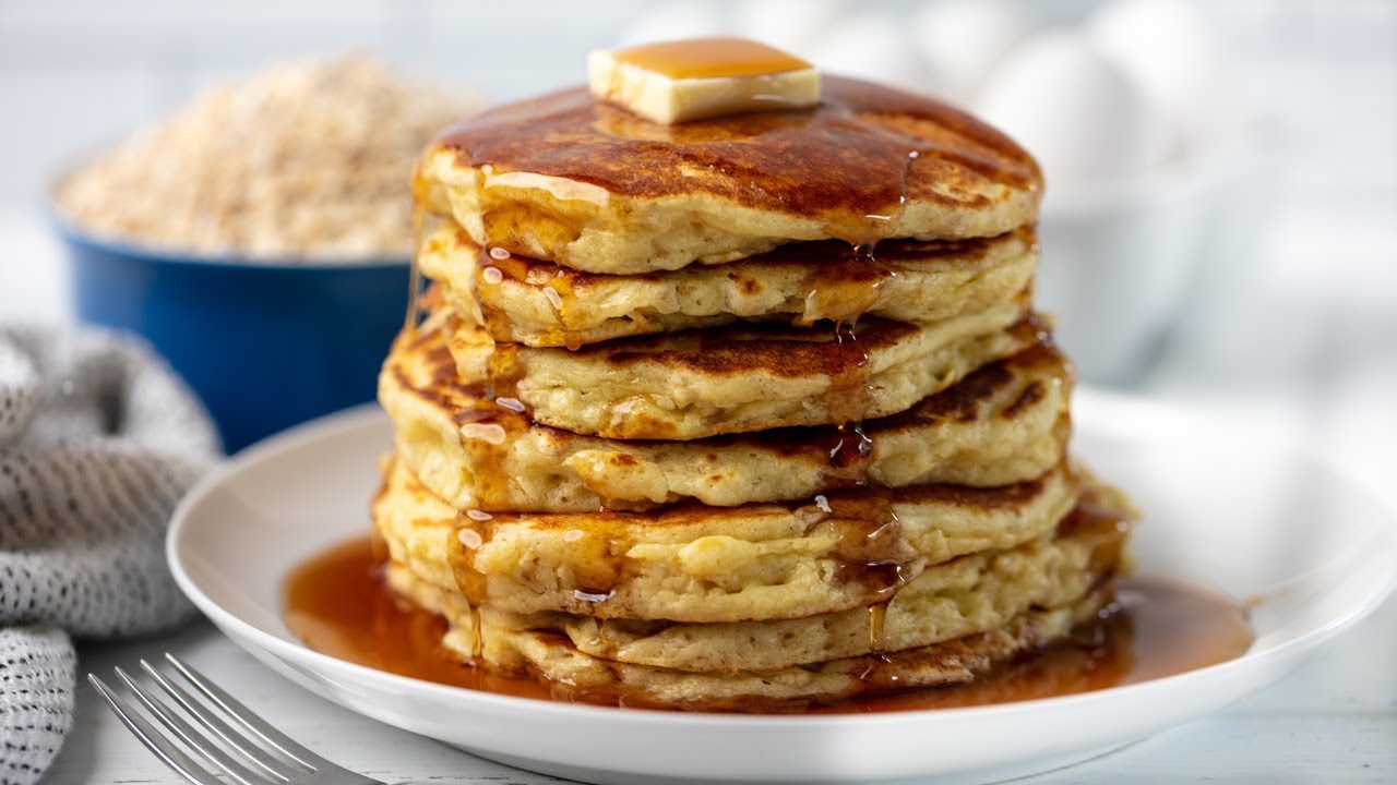 Oatmeal pancakes video thumbnail