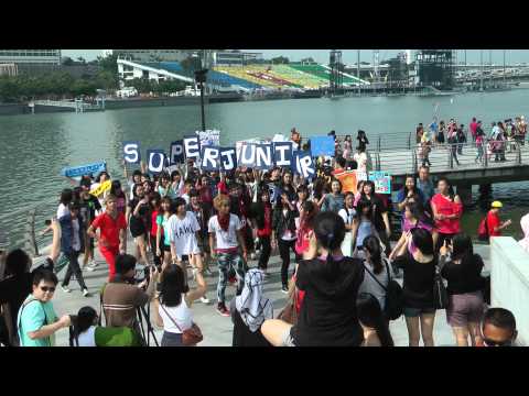 SMTown Singapore flash mob @ Merlion 25th June 2011