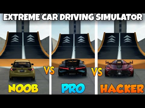 NOOB vs PRO vs HACKER extreme car driving simulator || Mega ramp challenge || UNSTOPPABLE GAMING ❤️