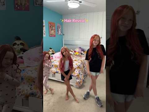 Summer Hair Reveal ✨🦄🤍🩷 #momlife #daughters #hair #grwm #hairstyle #hairtransformation