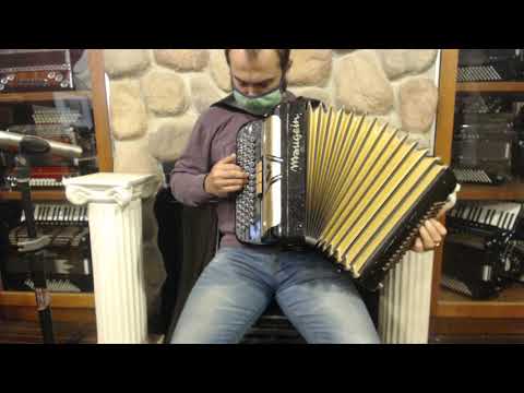 3995 - Black Gold Sparkle Maugein French C System Chromatic Button Accordion MM 60 80 $2999