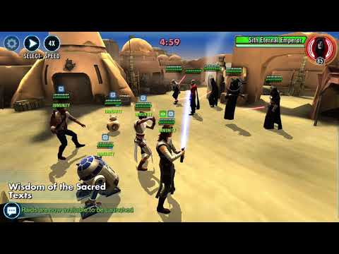How to beat easily Sith Eternal Emperor with GL Rey in SWGOH