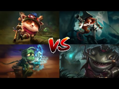 League Of Legends - Teemo and Amumu VS Miss Fortune and Tahm Kench - Bot Lane - Season 10.19