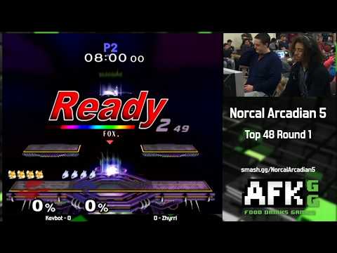 Norcal Arcadian 5 - Kevbot (Fox) vs Zhyrri (Mewtwo) - Winners Round 1 Melee