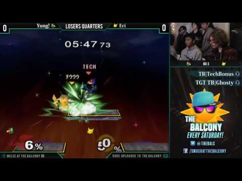 Melee @ the Balcony 85 - Losers Quarters ft. Yung! (falco) VS Eri (Pikachu)