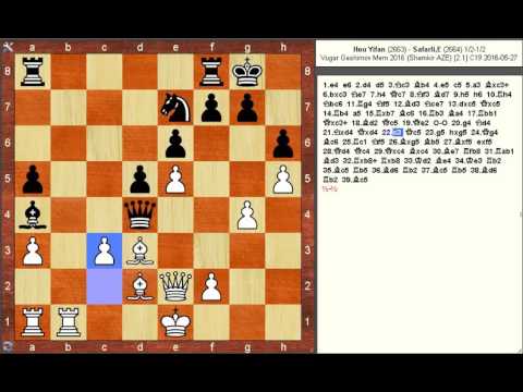 Chess Game: Yifan Hou (CHN) vs Eltaj Safarli 1/2-1/2 "2.1", Shamkir  2016