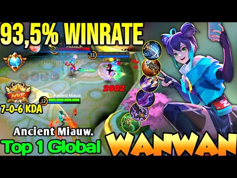 WANWAN BEST BUILD IN 2022 | TOP 1 GLOBAL WANWAN Ancient Miauw. - MOBILE LEGENDS