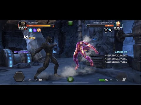 Killmonger w/ WS synergy (true strike) vs Iron Man Infinity War