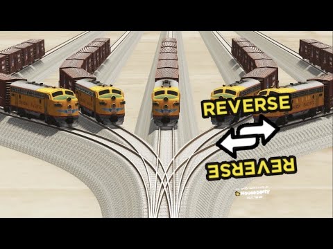 Impossible Five Rail Tracks Merging Crossover Vs Trains Crossing in REVERSE | BeamNG.Drive
