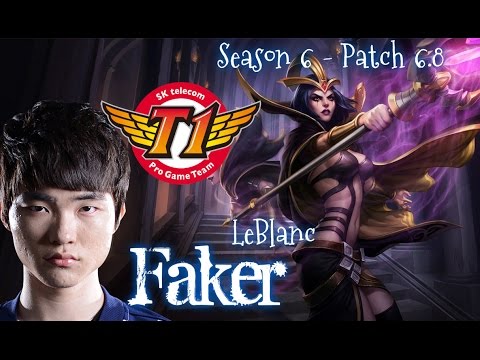 SKT T1 Faker LeBlanc Mid vs Quinn - Patch 6.8 KR | League of Legends