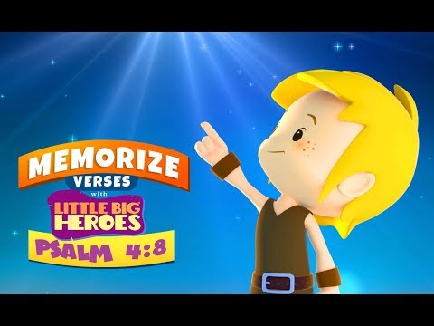 Psalm 4:8 – Memorize verses for kids with Little Big Heroes