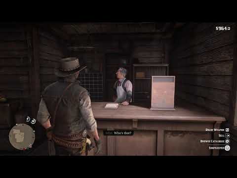 John Recognizes The Portrait Of The Strange Man In The Armadillo Store - Red Dead Redemption 2