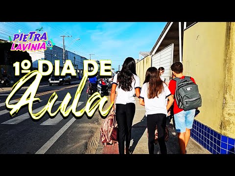 ROTINA DO NOSSO PRIMEIRO DIA DE AULA EM 2024 - PIETRA E LAVÍNIA