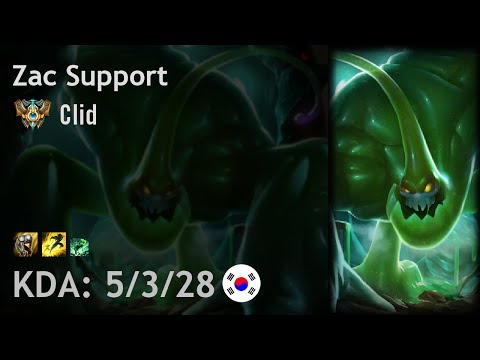 Zac Support vs Rakan - Clid - KR Challenger Patch 7.12