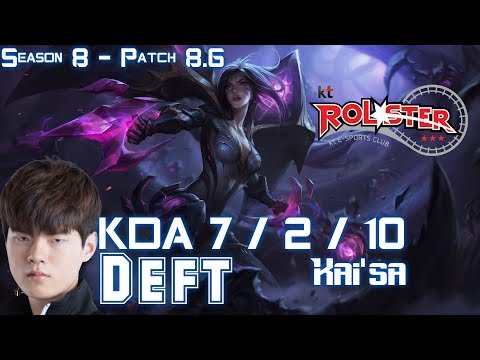 KT Deft KAI'SA vs CAITLYN ADC - Patch 8.6 KR Ranked