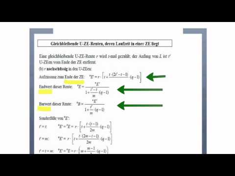 Barwert (Gegenwartswert), Endwert und Endkontostand