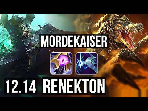 MORDEKAISER vs RENEKTON (TOP) | 1900+ games, 8/1/3, 6 solo kills, 1.5M mastery | EUW Master | 12.14