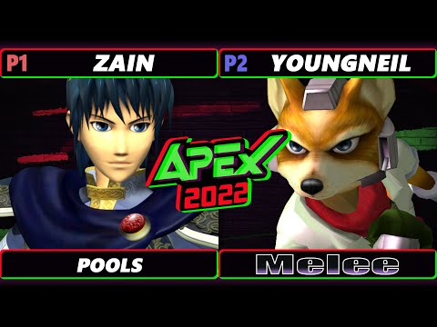Apex 2022 - Zain (Marth) Vs. YoungNeil (Fox) SSBM Melee Tournament