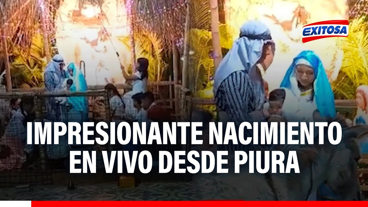🔴🔵¡Con animalitos incluidos! Nacimiento en vivo congrega a cientos de fieles en parroquia de Piura