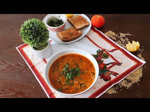 How to 🇩🇿make a Tomatoe soup with bulgur (Algerian recipe 🇩🇿)شوربة البرغل الجزائرية