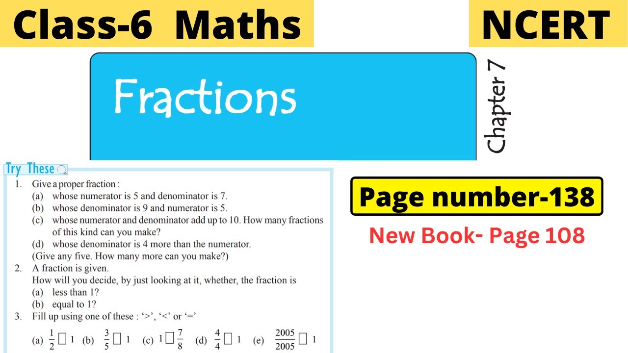 Class 6 Maths Chapter 7 Fractions | Try these page number 138 solution #class6