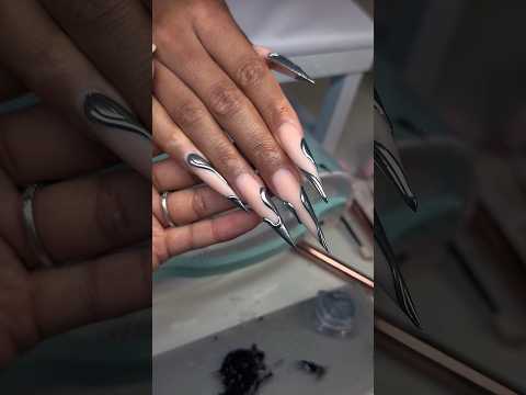 3D Chrome Nails Tutorial | #chromenails#promnails#prom#nailtutorial