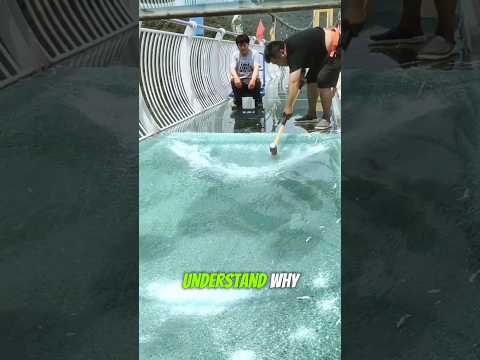 Man Breaking Glass Bridge of China😲😳 #youtubeshorts #facts #shorts #shortsfeed #viralshorts #china