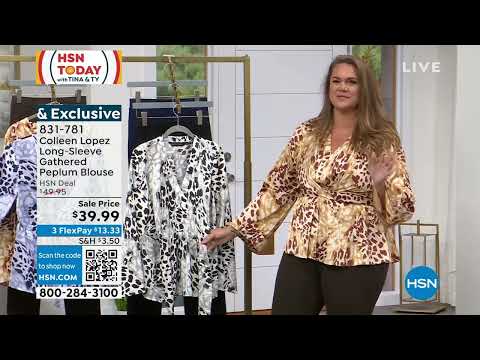 Colleen Lopez LongSleeve Gathered Peplum Blouse