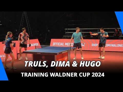 Truls Moregardh, Dima Ovtcharov & Hugo Calderano | Training Waldner Cup 2024