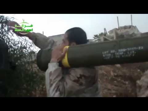 استهداف دبابة لقوات النظام بصاروخ تاو من قبل الجبهة الجنوبية في المنشية في محافظة درعا