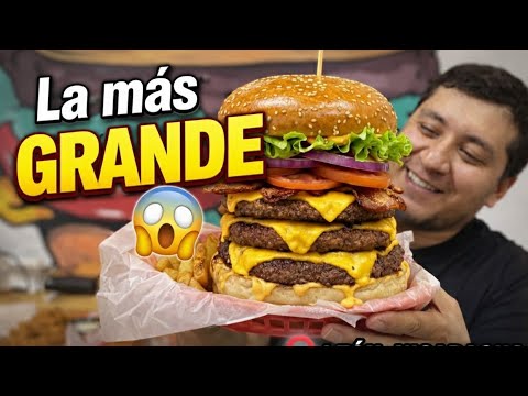 Probé la hamburguesa MÁS GRANDE de León, Nicaragua 🍔😱