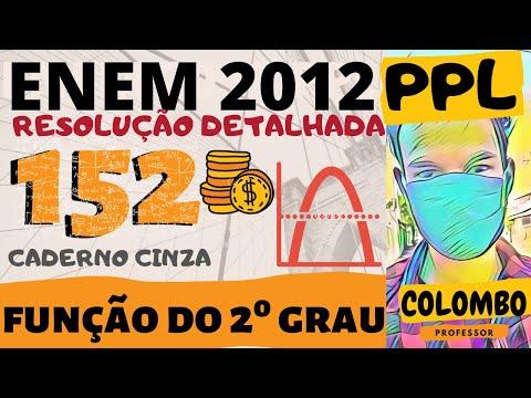 #️⃣126 📙Questão 152 do ENEM 2012. PPL. Caderno cinza. FUNÇÃO 2º GRAU