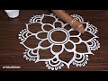 Step by Step Big Round Flower Rangoli Designs for Manabasa Gurubar🌺| Special Alpona Design 🌷