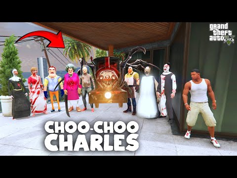 Franklin Playing Chupan Chupai With Choo-Choo Charles & ICE Scream and Serbian Dancing Lady in GTA 5